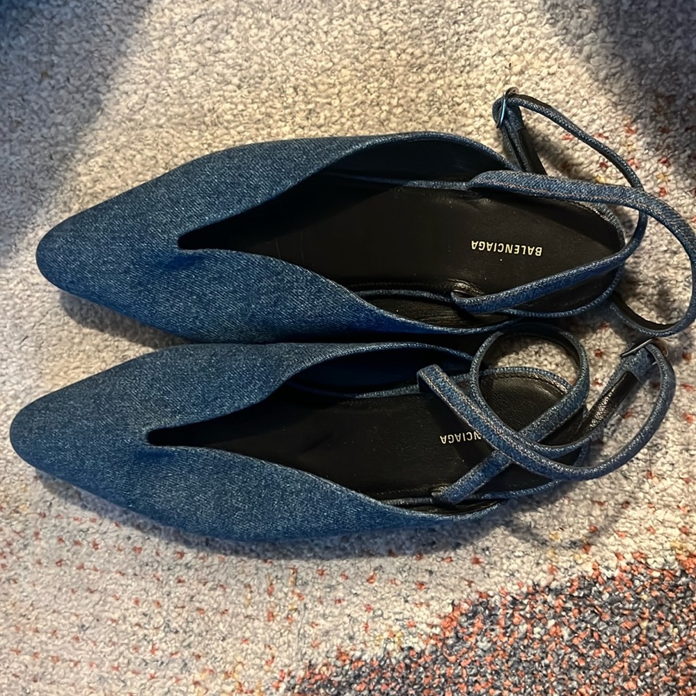 Denim Balenciaga Flats